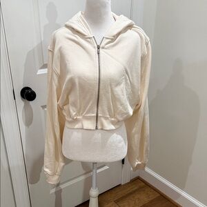 ALO Yoga Cream Zip-Up Hoodie worn maybe one time